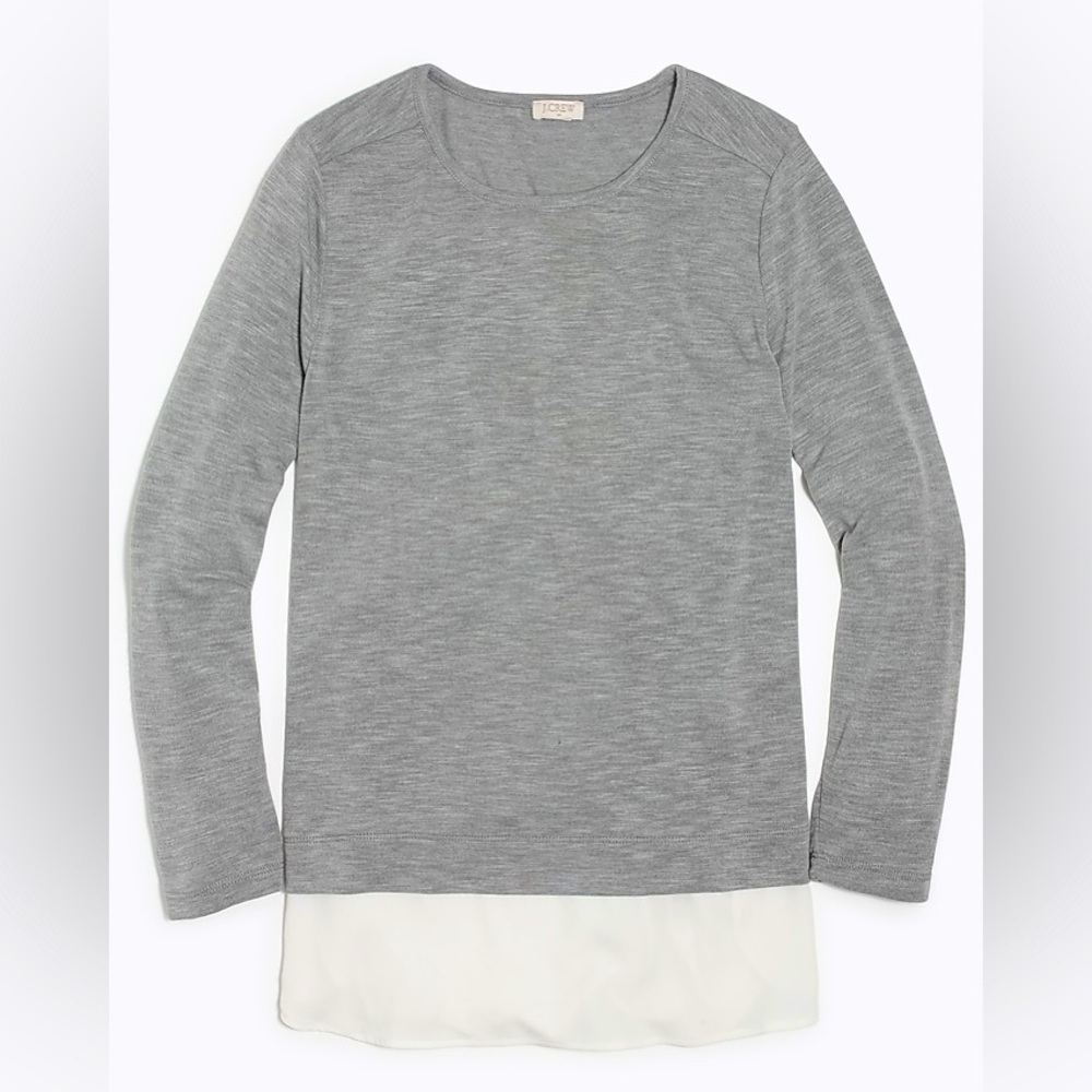 J. Crew Factory Long Sleeve Top with Silky Hem Small
